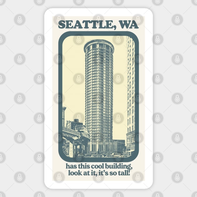 Seattle, Wa // Humorous Retro Style Tourism Design Magnet by DankFutura